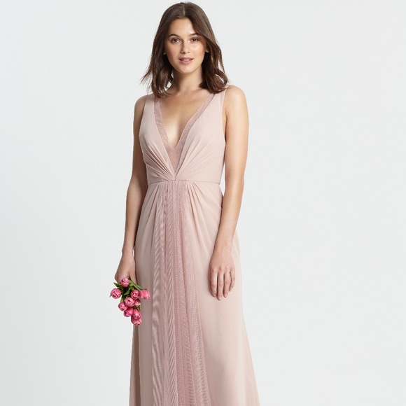MONIQUE LHUILLIER 450381 Deep V Bridesmaid Dress - Picture 2 of 3